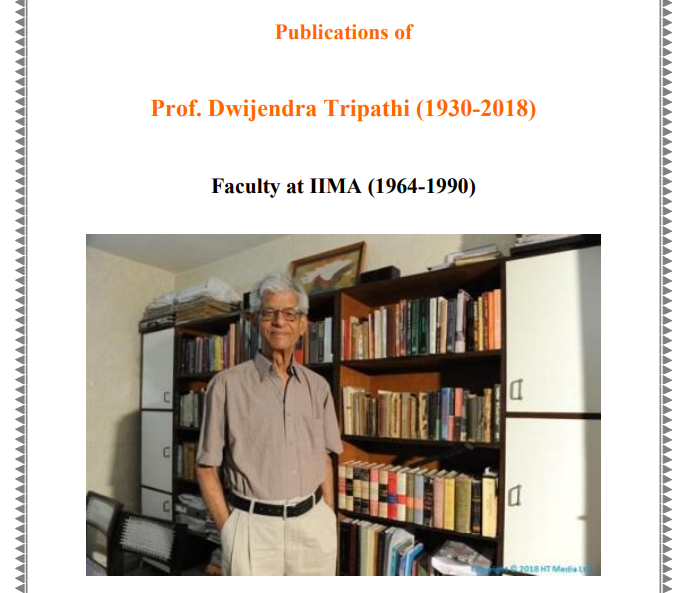 Books of Prof. Dwijendra Tripathi