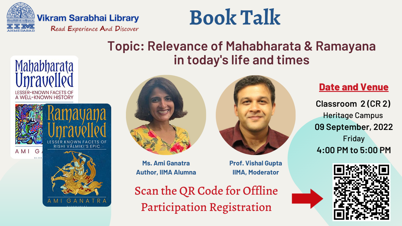 Book Talk on Relevance of Mahabharata & Ramayana in today's life and times